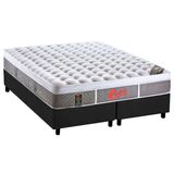Cama Box Queen: Colchão Molas Pocket Ensacadas Castor Gold Star Light Stress Oxygen New Plush + Base Crc Suede Gray (158x198)