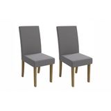 Cadeira De Cozinha 2cad131 Kit 2 Un Canela/suede Cinza - Kappesberg