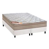 Cama Box King: Colchão Molas Pocket Ensacadas Castor Revolution Híbrido + Base Crc Courano White (193x203)