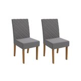 Cadeira De Cozinha 2cad133 Kit 2 Un Canela/suede Cinza - Kappesberg