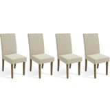 Cadeira De Cozinha 2cad131fr Kit 4 Un Freijó/linho Bege A019 - Kappesberg
