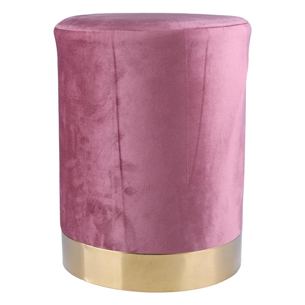 Puff Redondo 35cm Suede Soho Cazza Rosa