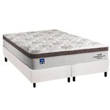Cama Box Queen: Colchão Molas Pocket Ensacadas Plumatex Personalle + Base Crc Courano White (158x198)