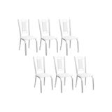 Cadeira De Cozinha Florença 2c005 Aço Kit 6 Uni Cromada/branco 106 - Kappesberg