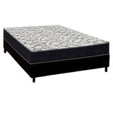 Cama Box Casal: Colchão Ortopédico Ortobom D45 Airtech 150 + Base Crc Suede Black (138x188)
