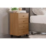 Mesa De Cabeceira Solteiro Presence C/ 4 Gavetas Amêndola Touch - Demóbile