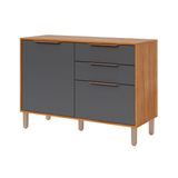 Gabinete De Cozinha Modulado Balcão C/ Tampo Divina C/ 2 Portas E 2 Gavetas 120 Cm Cinamomo/titanium - Mgm