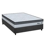 Cama Box Casal: Colchão Ortopédico Orthoflex D33 Matera Ml + Base Crc Suede Gray (138x188)