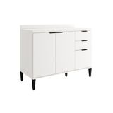 Gabinete P/ Pia Cozinha Balcão Alpha 2506 3 Portas E 2 Gavetas S/tampo 120cm Branco - Carraro