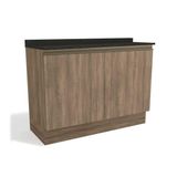Gabinete P/ Pia Cozinha Balcão C/ Tampo Maxxi G745 C/ 2 Portas 120cm Nogal/preto Brilho - Kappesberg
