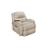 Poltrona Reclinável C/ Massagem P/ Sala Motorizada Vibro Divino Urbany Zero Wall Giro E Balanço Courano Bege - Probel