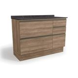 Gabinete P/ Pia Cozinha Balcão C/ Tampo Maxxi G746 C/ 1 Porta E 4 Gavetas 120cm Nogal/cinzel - Kappesberg