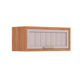 Armário De Cozinha Modulado Estela Geladeira C/ 1 Porta Basculante Ripada 80 Cm Cinamomo/off White - Mgm