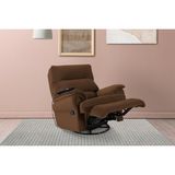 Poltrona Reclinável C/ Massagem P/ Sala Mh 1217 Two Way Suede Marrom - Herval