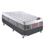 Cama Box Solteiro: Colchão Molas Pocket Ensacadas Castor Light Stress Oxygen New Plush + Base Crc Suede Gray (88x188)