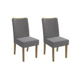Cadeira De Cozinha 2cad129 Kit 2 Un Canela/suede Cinza - Kappesberg