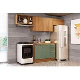 Cozinha Modulada Kappsberg Botanic Botanic 5 Peças (3aéreos+1balcão+1complemento) M662 Nogueira/verde Oliva-kappesberg