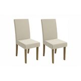 Cadeira De Cozinha 2cad131 Kit 2 Un Canela/linho Bege - Kappesberg