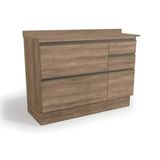 Gabinete P/ Pia Cozinha Balcão C/ Tampo Maxxi G746 C/ 1 Porta E 4 Gavetas 120cm Nogal/nogal - Kappesberg