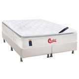 Cama Box King: Colchão Molas Pocket Ensacadas Castor Gold Star Vitagel Slx + Base Crc Courano White (193x203)