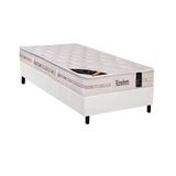 Cama Box Solteiro: Colchão Molas Pocket Ensacadas Castor Kingdom Aloe Vera + Base Crc Courano White (88x188)