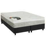 Cama Box King: Colchão Molas Pocket Ensacadas Castor Gold Star Slx Gran Plush Látex + Base Crc Suede Gray (193x203)