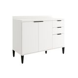 Gabinete P/ Pia Cozinha Balcão Alpha 2506 3 Portas E 2 Gavetas C/ Tampo 120cm Branco - Carraro