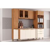 Cozinha Compacta Bc01 C/ 10 Portas E 2 Gavetas 236cm Nature/off White - Henn