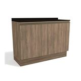 Gabinete P/ Pia Cozinha Balcão C/ Tampo Maxxi G745 C/ 2 Portas 120cm Nogal/preto - Kappesberg