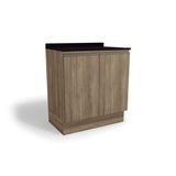 Balcão Cozinha P/ Cooktop C/ Tampo Maxxi G744 C/ 2 Portas 80cm Nogal/preto - Kappesberg