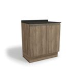 Balcão Cozinha P/ Cooktop C/ Tampo Maxxi G744 C/ 2 Portas 80cm Nogal/preto Brilho - Kappesberg