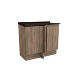 Balcão Cozinha P/ Cooktop C/ Tampo Maxxi G748 Canto Reto C/ 1 Porta 80cm Nogal/preto - Kappesberg
