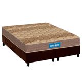 Cama Box King: Colchão Ortopédico Probel D33 Firmepedic Guarda Costas Próintense Brown + Base Crc Suede Brown (193x203)