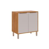 Gabinete De Cozinha Modulado Balcão C/ Tampo Divina C/ 2 Portas 80 Cm Cinamomo/off White - Mgm