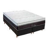 Cama Box Queen: Colchão Molas Ensacadas Polar Serenatta + Base Crc Rústico Black (158x198)
