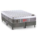 Cama Box Queen: Colchão Molas Pocket Ensacadas Castor Light Stress Oxygen New Plush + Base Sl Gold Star Suede Gray (158x198)