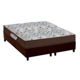 Cama Box Queen: Colchão Ortopédico Ortobom D45 Iso 150 Mega Firme + Base Crc Suede Brown (158x198)