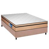 Cama Box Casal: Colchão Ortopédico Plumatex D45 Selectus + Base Crc Suede Clean (138x188)