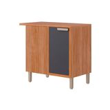 Gabinete De Cozinha Modulado Balcão C/ Tampo Eloise Nicho De Canto C/ 1 Porta 92cm Cinamomo/titanium - Mgm