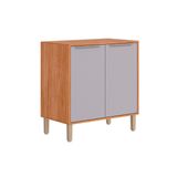 Gabinete De Cozinha Modulado Balcão C/ Tampo Divina C/ 2 Portas 80 Cm Cinamomo/platina - Mgm