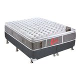 Cama Box King: Colchão Molas Pocket Ensacadas Castor Light Stress Oxygen New + Base Crc Suede Gray (193x203)