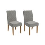 Cadeira De Cozinha 2cad133 Kit 2 Un Canela/linho Cinza - Kappesberg