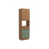 Paneleiro De Cozinha Modulado Maxxi G751 C/ 4 Portas 1 Gaveta E 1 Nicho P/ Forno 70cm Canela/verde - Kappesberg