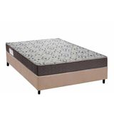 Cama Box Casal: Colchão Ortopédico Ortobom D45 Iso 150 Mega Firme + Base Crc Suede Clean (138x188)