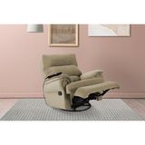 Poltrona Reclinável C/ Massagem P/ Sala Mh 1217 Two Way Suede Bege - Herval