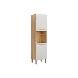 Paneleiro De Cozinha Modulado Carménère C/ 2 Portas E 1 Nicho P/ Forno 57x211cm Amendoa/off White - Ronipa