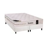 Cama Box Queen: Colchão Molas Pocket Ensacadas Castor Kingdom Aloe Vera + Base Crc Courano White (158x198)