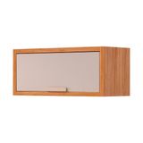 Armário De Cozinha Modulado Eloise Geladeira C/ 1 Porta Basculante Riscada 80 Cm Cinamomo/off White - Mgm