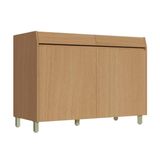 Gabinete P/ Pia Cozinha Balcão Simone Mendes S/ Tampo C/ 2 Portas E 2 Gavetas 120cm Carvalho/cinza - Nesher