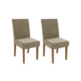 Cadeira De Cozinha 2cad133 Kit 2 Un Canela/suede Bege - Kappesberg